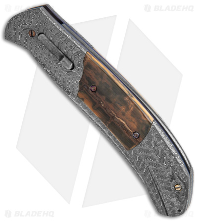 Chuck Gedraitis Custom Clever Girl Automatic Knife + Stand (3.75" Damascus)