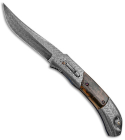 Chuck Gedraitis Custom Clever Girl Automatic Knife + Stand (3.75&quot; Damascus) | 159340