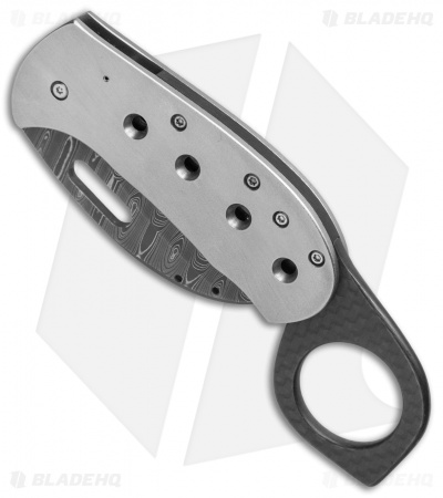 Chuck Gedraitis Karambit Frame Lock Knife Ti/Carbon Fiber (2.25"Damascus)