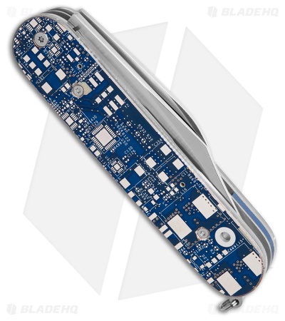 Chuck Gedraitis Magic Automatic Knife Blue Circuit Board (3.2" Satin)