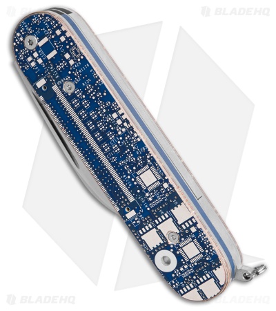 Chuck Gedraitis Magic Automatic Knife Blue Circuit Board (3.2" Satin)