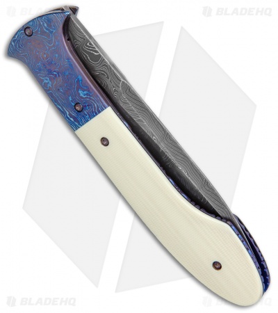 Chuck Gedraitis Phoenix Automatic Knife Ivory G-10/Timascus (4.25" Damascus)