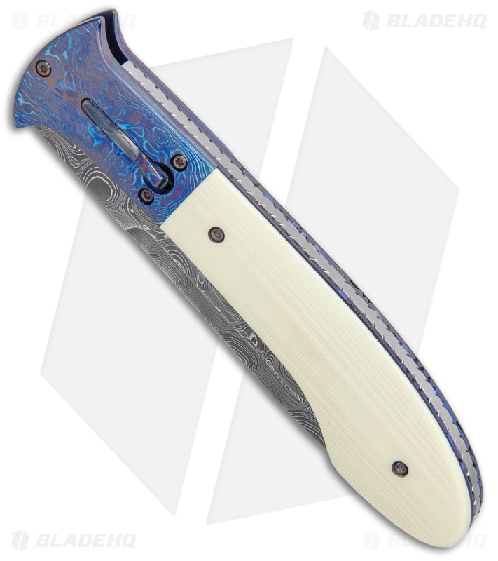 Chuck Gedraitis Phoenix Automatic Knife Ivory G-10/Timascus (4.25" Damascus)