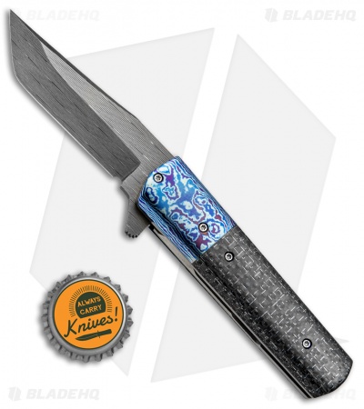 Chuck Gedraitis Small Yakuza Frame Lock Knife Silver LSCF/Timascus (3" Damascus)