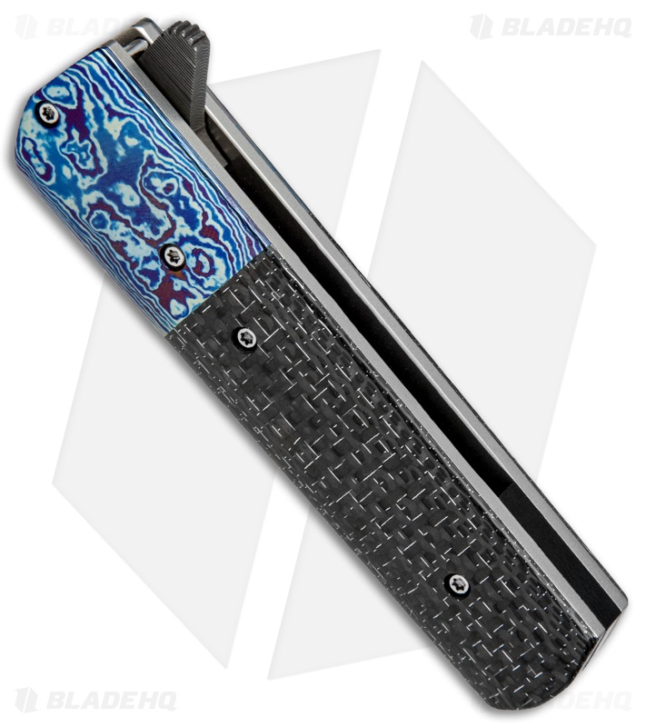 Chuck Gedraitis Small Yakuza Frame Lock Knife Silver LSCF/Timascus (3" Damascus)