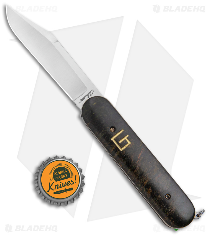 Chuck Gedraitis Swiss Army Switchblade Auto Knife Rag Micarta (3.25" Satin)