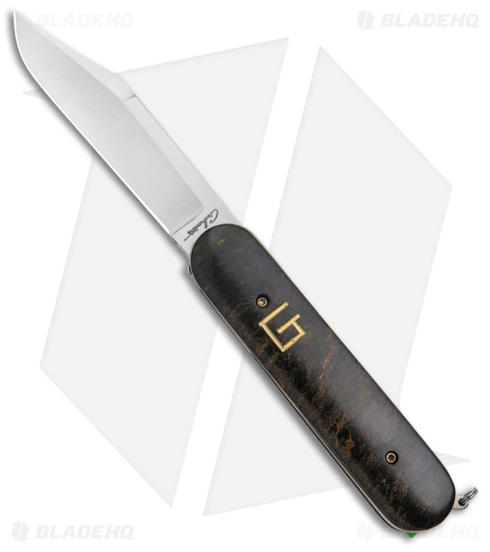 Chuck Gedraitis Swiss Army Switchblade Auto Knife Rag Micarta (3.25" Satin)