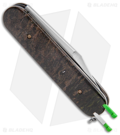 Chuck Gedraitis Swiss Army Switchblade Auto Knife Rag Micarta (3.25" Satin)