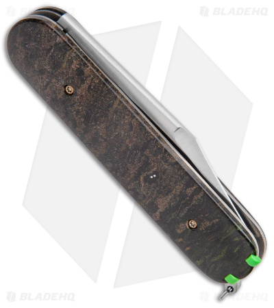 Chuck Gedraitis Swiss Army Switchblade Auto Knife Rag Micarta (3.25" Satin)