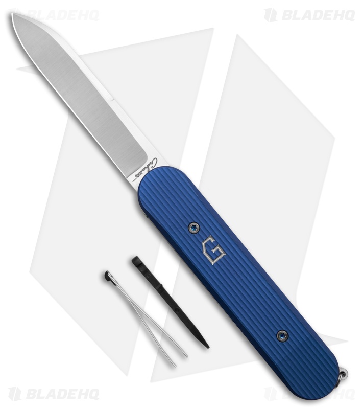 Chuck Gedraitis Switch Army Switchblade Auto Knife Blue Aluminum (3.25" Satin)