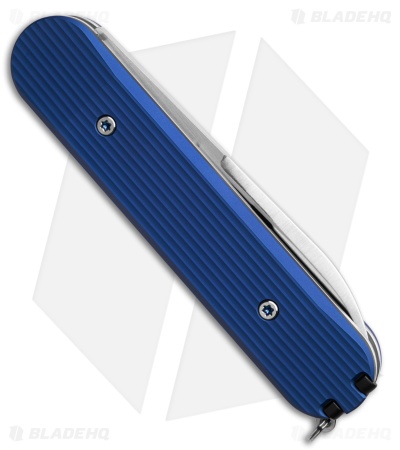 Chuck Gedraitis Switch Army Switchblade Auto Knife Blue Aluminum (3.25" Satin)
