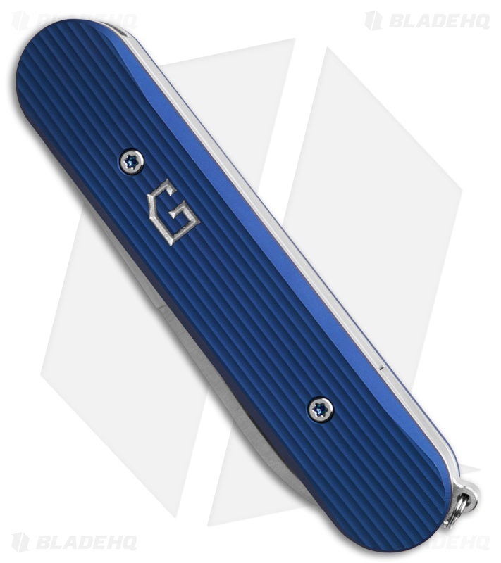 Chuck Gedraitis Switch Army Switchblade Auto Knife Blue Aluminum (3.25" Satin)