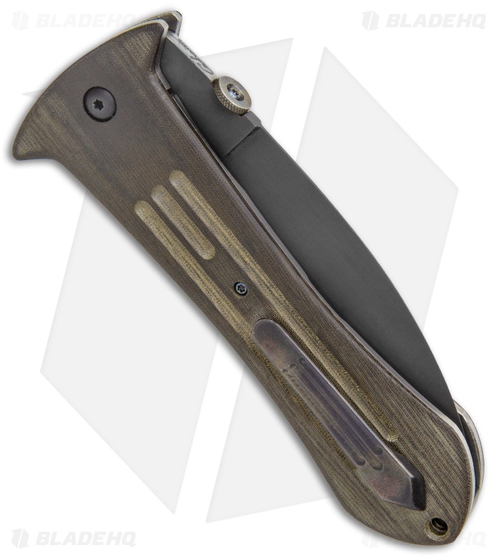 Gedraitis Knives Custom Pocket Smatchet Liner Lock Knife OD Green Micarta