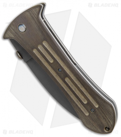 Gedraitis Knives Custom Pocket Smatchet Liner Lock Knife OD Green Micarta