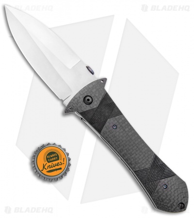 Gedraitis Knives Smatchet Liner Lock Knife Carbon Fiber (4" Stonewash)