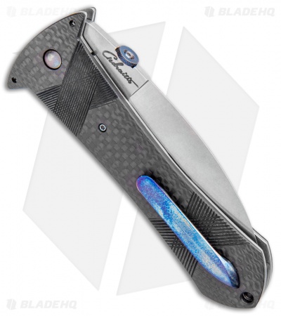 Gedraitis Knives Smatchet Liner Lock Knife Carbon Fiber (4" Stonewash)