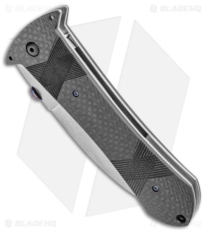 Gedraitis Knives Smatchet Liner Lock Knife Carbon Fiber (4" Stonewash)