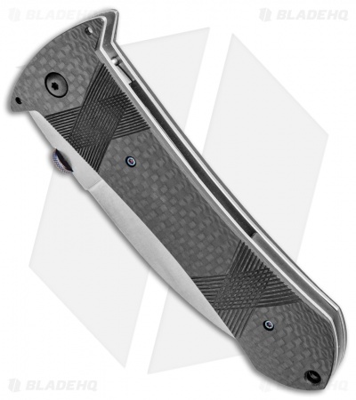 Gedraitis Knives Smatchet Liner Lock Knife Carbon Fiber (4" Stonewash)