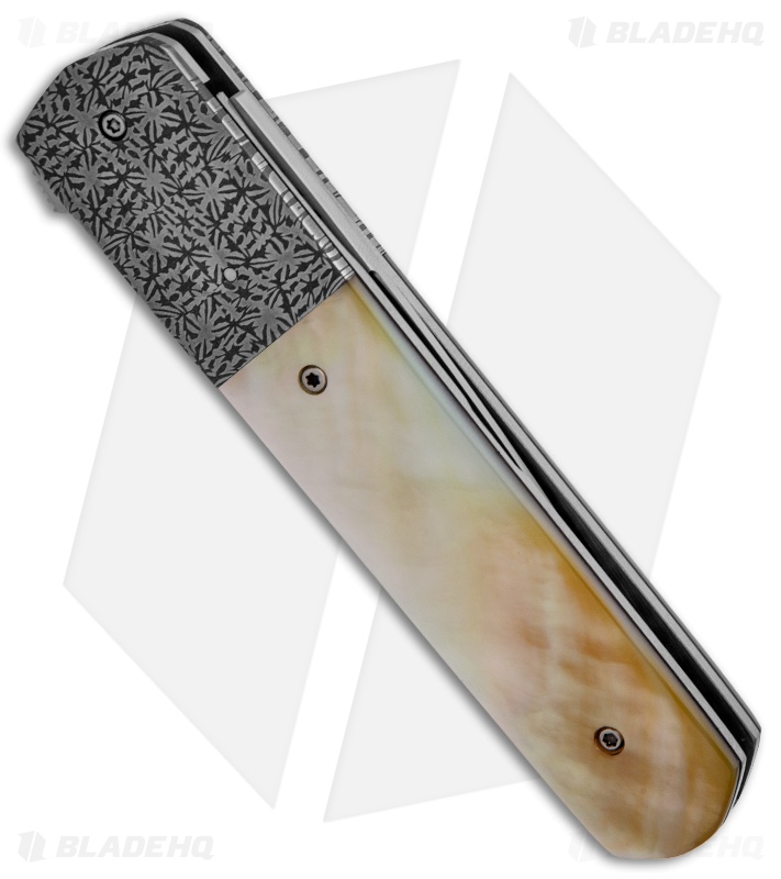 Chuck Gedraitis Stiletto Flipper Knife Gold Lip Pearl (3.625" Satin)