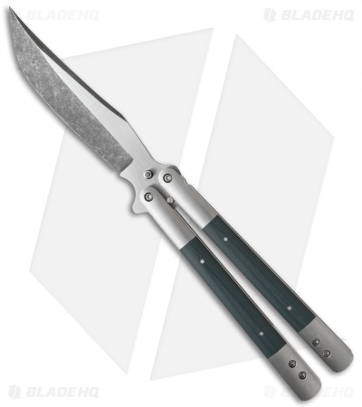 Chuck Gedraitis Custom Balisong #144 Butterfly Knife Titanium (4.25" Two-Tone)