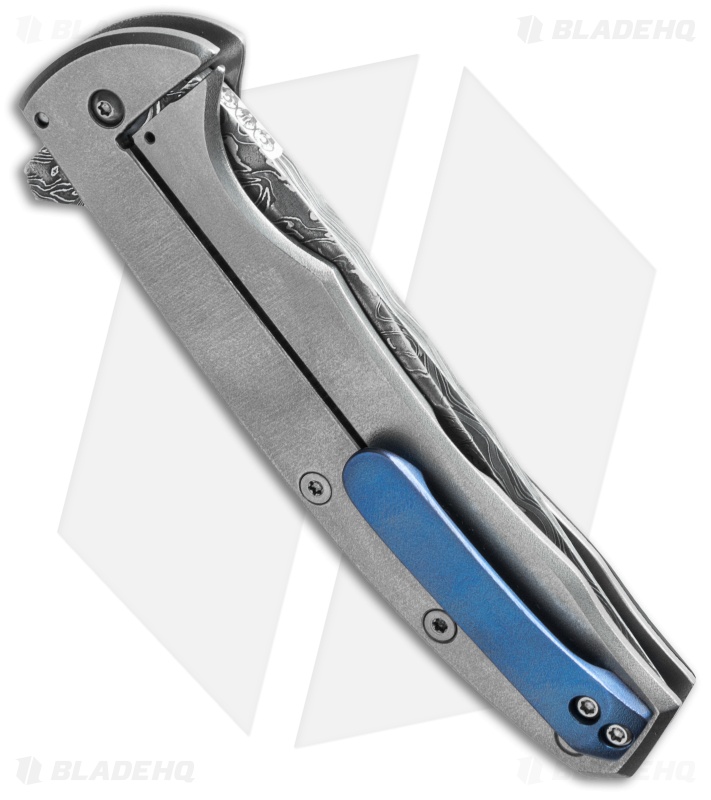 Chuck Gedraitis Slim Rude Boy Flipper Knife Ti/CF (3.25" Damascus)