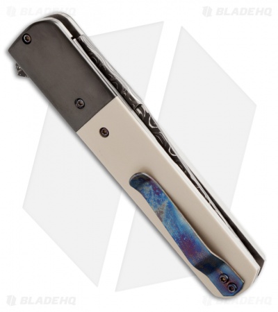 Chuck Gedraitis Yakuza Liner Lock Knife Zirconium/Micarta (3.75" Damascus)