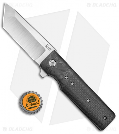 Clark Blades Grunt Custom Frame Lock Knife Carbon Fiber (3.8" Satin)