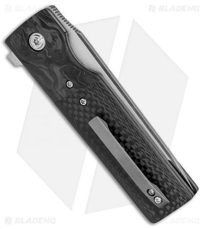 Clark Blades Grunt Custom Frame Lock Knife Carbon Fiber (3.8" Satin)