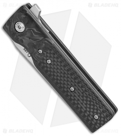 Clark Blades Grunt Custom Frame Lock Knife Carbon Fiber (3.8" Satin)