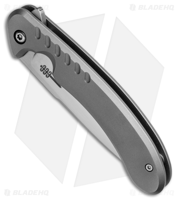 Clyde Challenor Custom Scorpion Frame Lock Flipper Knife Ti (3.125" Damasteel) 