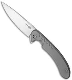 Clyde Challenor Custom Scorpion Frame Lock Flipper Knife Ti (3.125" Damasteel) 