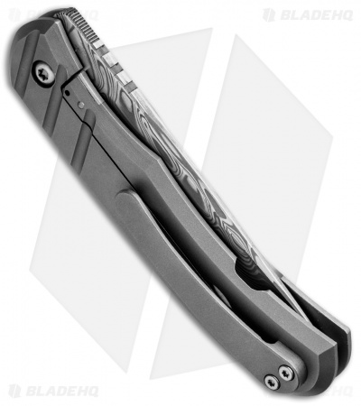 Clyde Challenor Custom Hornet Frame Lock Knife CF/Ti (3" Damasteel) 