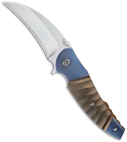 Sergio Consoli Prototype N° 241 Liner Lock Knife Blue Titanium (4.25" Satin)