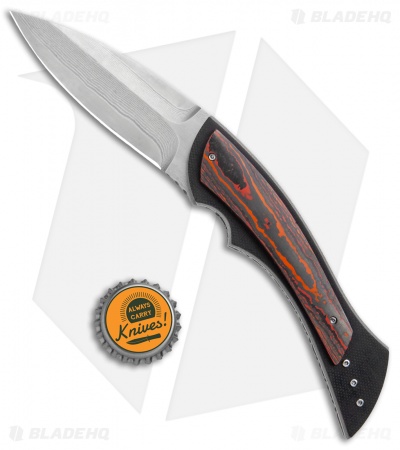 Corrie Schoeman B Ware Flipper Knife Fat Carbon (3.25" Damascus)