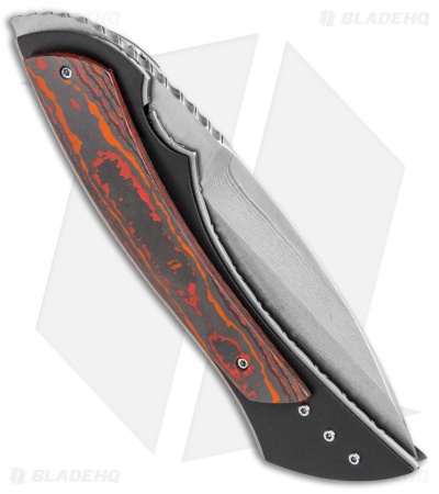 Corrie Schoeman B Ware Flipper Knife Fat Carbon (3.25" Damascus)