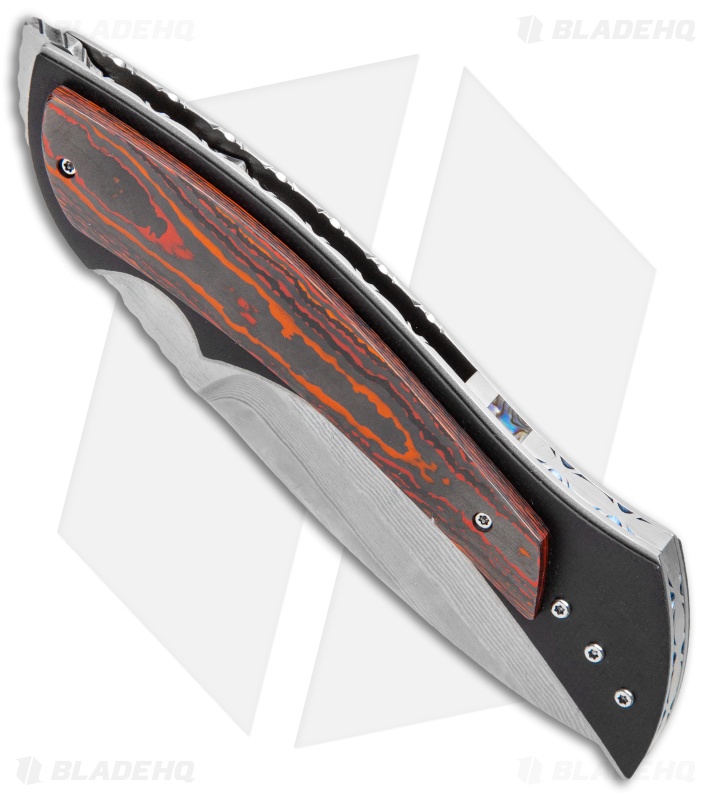 Corrie Schoeman B Ware Flipper Knife Fat Carbon (3.25" Damascus)