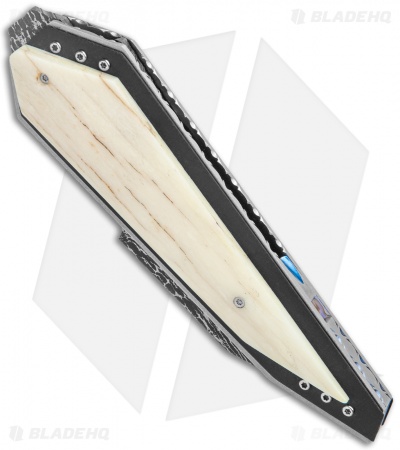 Corrie Schoeman D-Fuse Liner Lock Knife Bone/G-10 (3.5" Damascus)