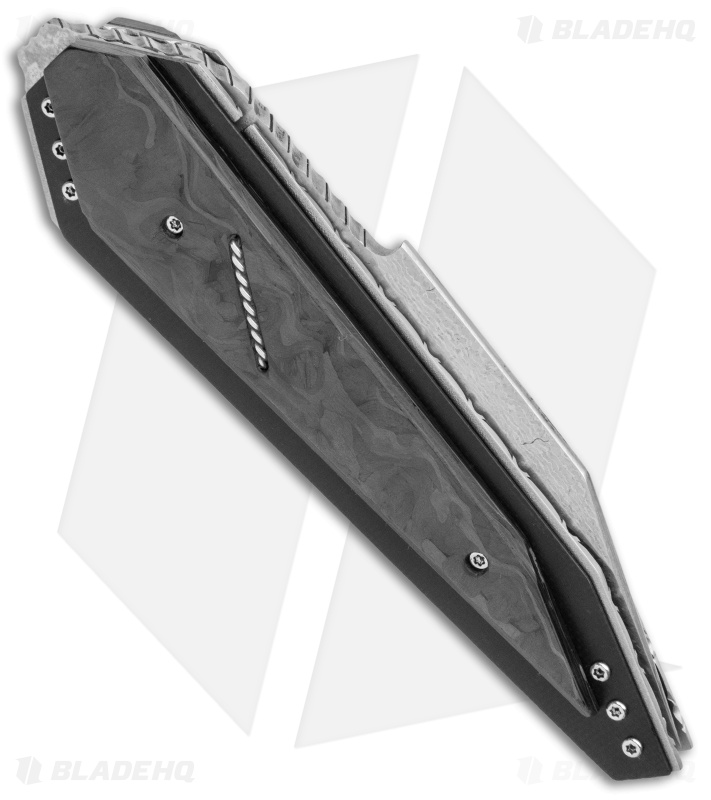 Corrie Schoeman Defuse Liner Lock Knife Marble Carbon Fiber (Damascus)