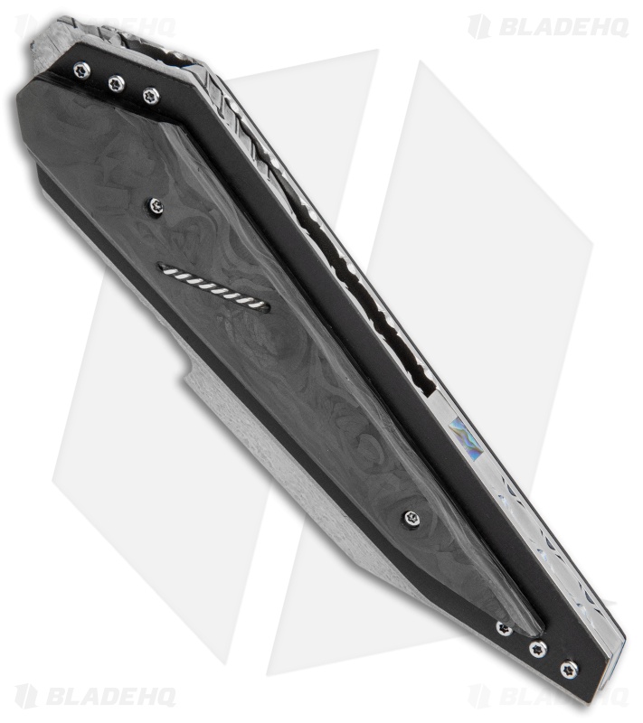 Corrie Schoeman Defuse Liner Lock Knife Marble Carbon Fiber (Damascus)