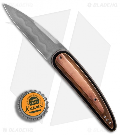 Corrie Schoeman Raindrop Liner Lock Knife Copper Beryllium (3" Hamon)