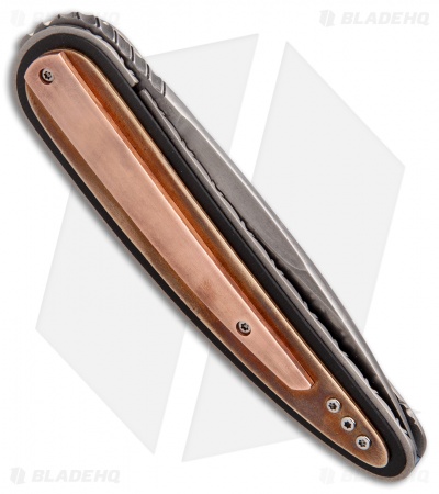 Corrie Schoeman Raindrop Liner Lock Knife Copper Beryllium (3" Hamon)