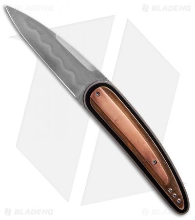 Corrie Schoeman Raindrop Liner Lock Knife Copper Beryllium (3" Hamon)