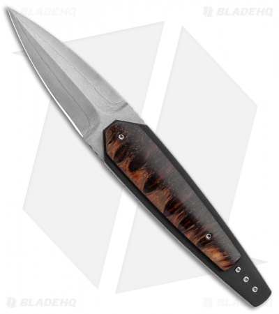 Corrie Schoeman Shout Liner Lock Dagger Knife Banxia Pod (Damascus)