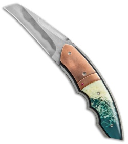 Corrie Schoeman Snout Flipper Knife Giraffe Bone/Bronze (2.5" Hamon)