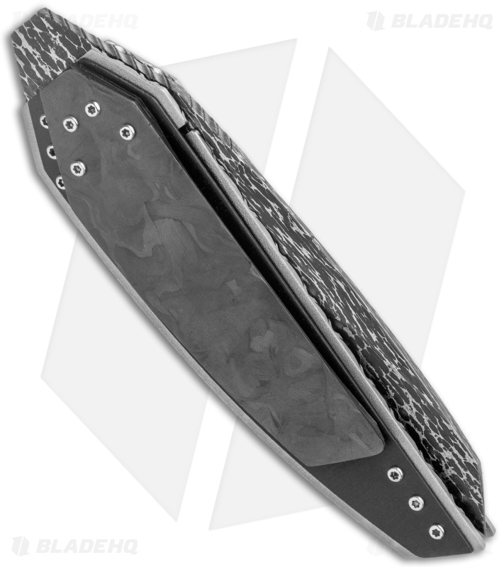 Corrie Schoeman Strike Liner Lock Knife Abalone/Carbon Fiber (3" Damascus)