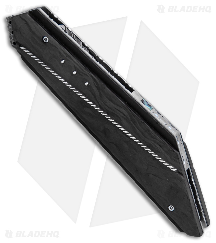 Corrie Schoeman T-Mate Flipper Knife Marble Carbon Fiber (2.875" Damascus)