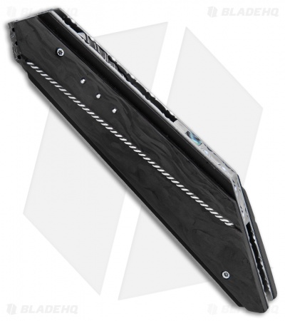 Corrie Schoeman T-Mate Flipper Knife Marble Carbon Fiber (2.875" Damascus)