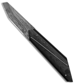 Corrie Schoeman T-Mate Flipper Knife Marble Carbon Fiber (2.875" Damascus)