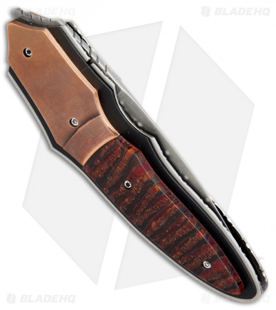 Corrie Schoeman X-Plain Flipper Knife Red Stabilized Pod (2.75" Hamon)