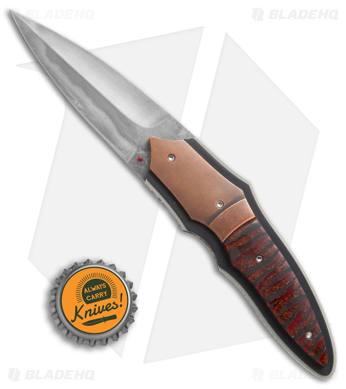 Corrie Schoeman X-Plain Flipper Knife Red Stabilized Pod (2.75" Hamon)